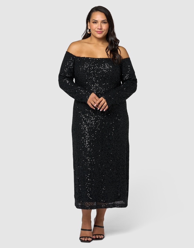 Pink Dusk by Curve Project - Spellbinding Sequin Midi Dress