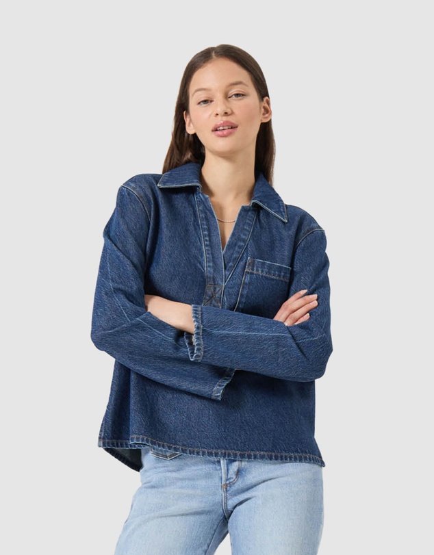 Rolla's - Marfa Shirt - Pacific Blue