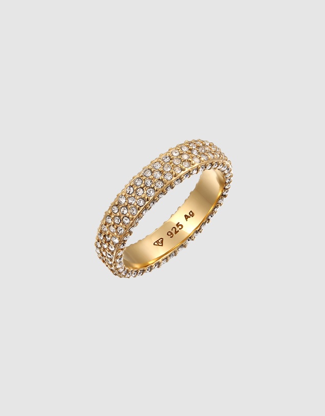Elli Jewelry - Ring with Stones Crystals 925 Sterling Silver Gold-plated