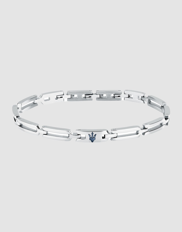Maserati - Maserati Men's Iconic Stainless Steel Blue Logo Bracelet