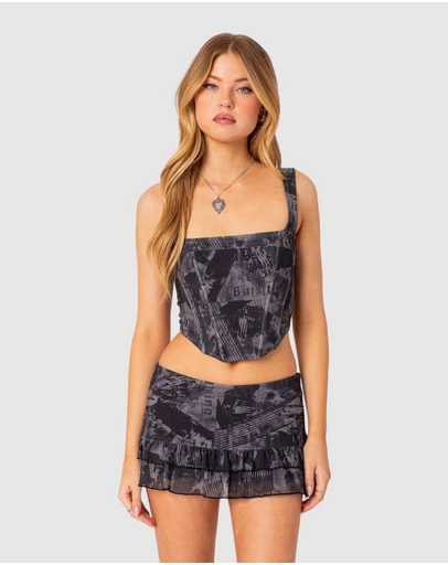EDIKTED - Nightlife Printed Corset