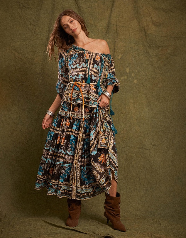 KINGA CSILLA - Tatum Asa Shirred Maxi Skirt