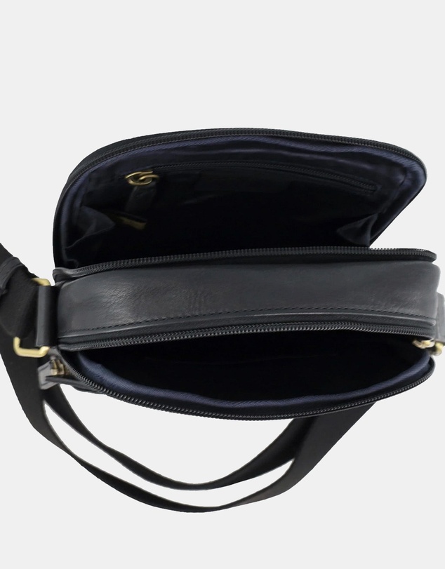 Pierre Cardin - Pierre Cardin Men's Leather Compact Crossbody Bag