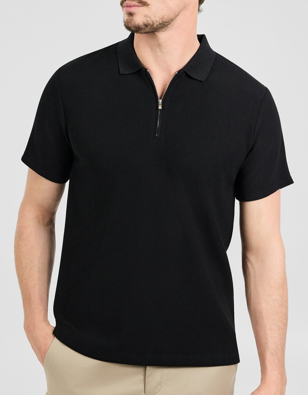 Tarocash - Javier Textured Zip Polo
