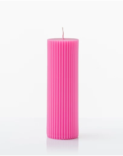 XRJ Celebrations - Pillar Neon Pink Candle