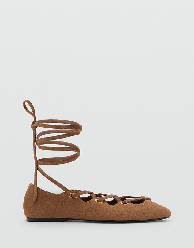 M.N.G - Lace Leather Flat
