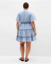 City Chic - May Tiered Denim Mini Dress