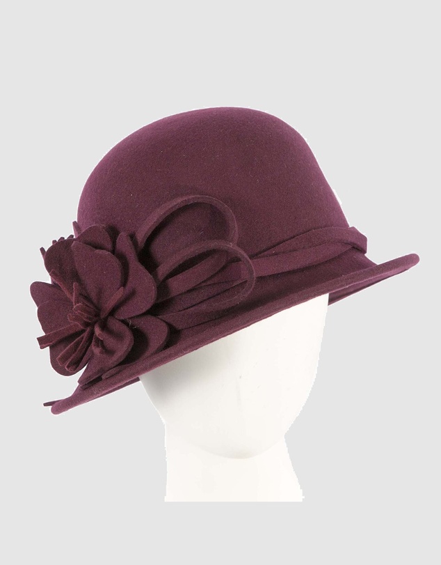 Max Alexander - Winter Felt Plum Cloche Hat