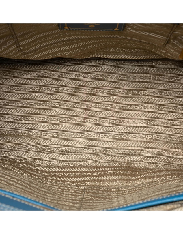 Pre-Loved by Azura Reborn - Pre-Loved Saffiano Trimmed Canvas Canapa Logo Double Zip Satchel
