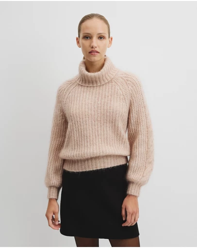 Country Road - Lofty Merino Wool Funnel Neck Knit