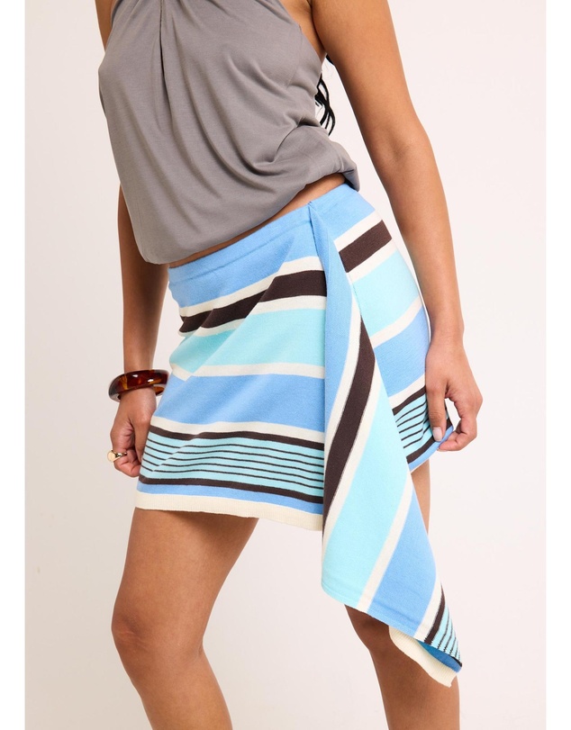 Subtitled - Nahla Striped Asymmetrical Skirt