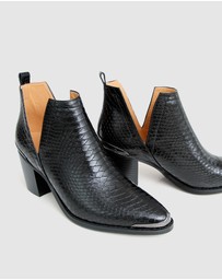 Belle & Bloom - Austin Croc Embossed Ankle Boot