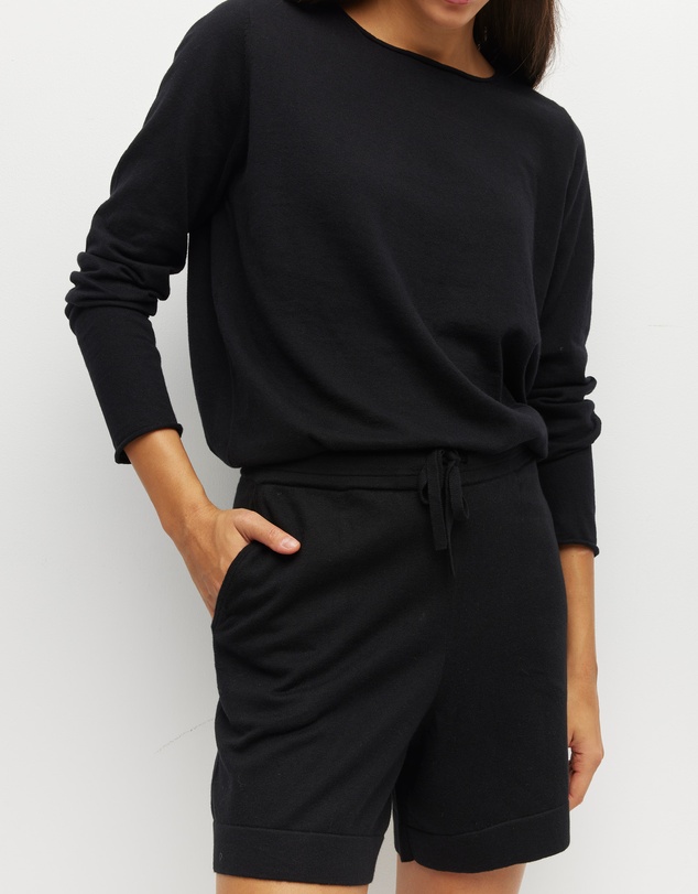 JH Lounge - JHL Long Short (Cotton Cashmere) Black