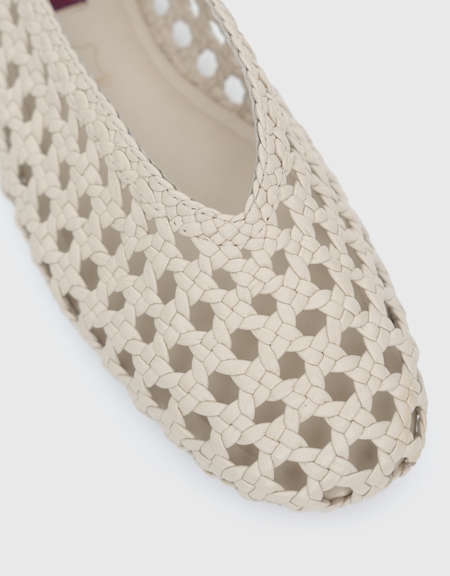 Betts - Izzy Leather Woven Ballet Flats