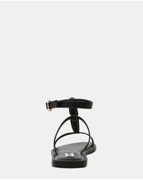 Steve Madden - Alma Black Leather Sandals