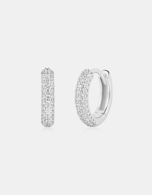 Ania Haie - Silver Pave Huggies