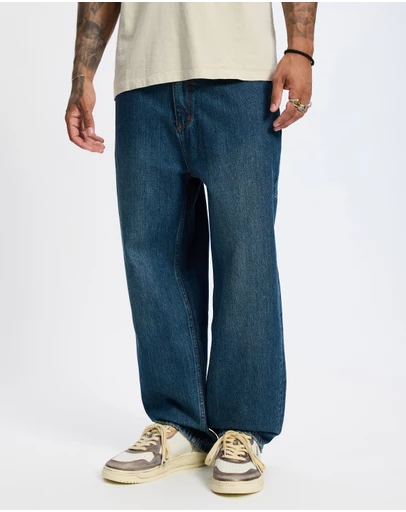 Thrills - Mid Slacker Relaxed Long Denim Jeans
