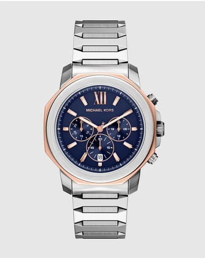 Michael Kors - Prescott Silver Tone Chronograph Watch