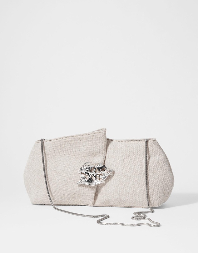 & Other Stories - Leaf-Brooch Canvas Clutch