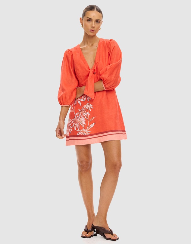 KIVARI - Ruby Tie Front Mini Dress