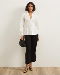 Atmos&Here - Zadie V-Neck Pin Tuck Top