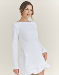 Six Stories - Isla Split Sleeve Bubble Hem Mini Dress
