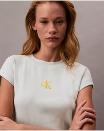 Calvin Klein Jeans - Monogram Logo Ribbed Baby Tee