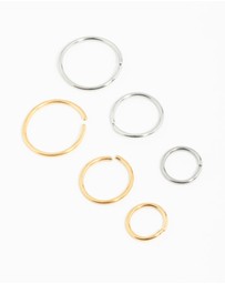 Lovisa - Mixed Metals Graduating Nose Rings 6-Pack