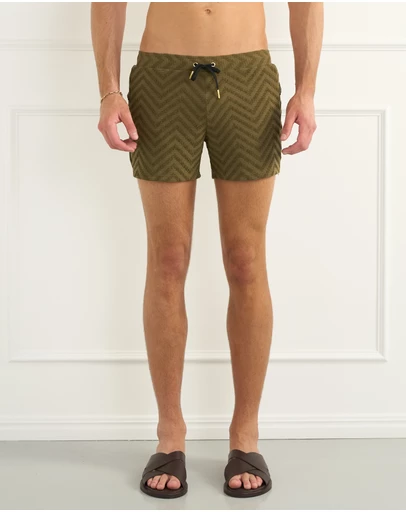 Aqua Blu Australia - Building Blocks Khaki Lycra Swim Shorts
