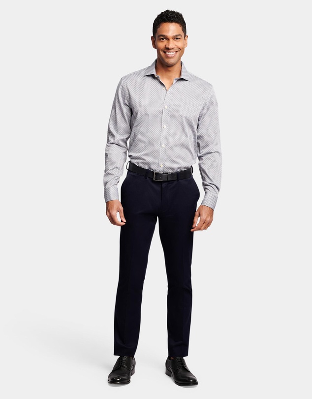 Brooksfield - ABSTRACT PRINT SLIM FIT DRESS SHIRT