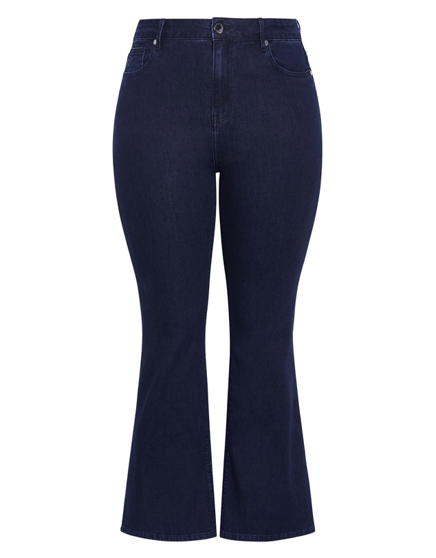 City Chic - Plus size Harley Fit Carla Flare Leg Regular Jean - dark wash