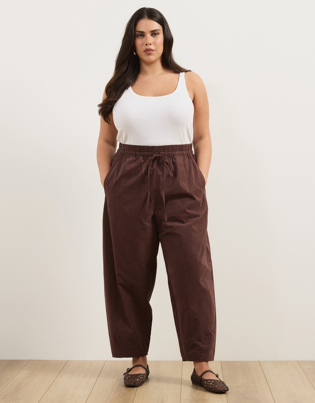 Atmos&Here Curvy - Sienna Cotton Barrel Leg Pants