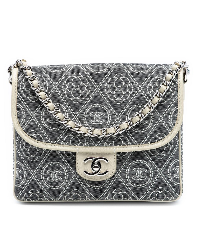 Pre-Loved by Azura Reborn - Pre-Loved Camellia Printed Canvas Double Side Flap