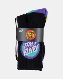 Santa Cruz - 4-Pack Bold Shadow Dot Crew Socks - Kids-Teens