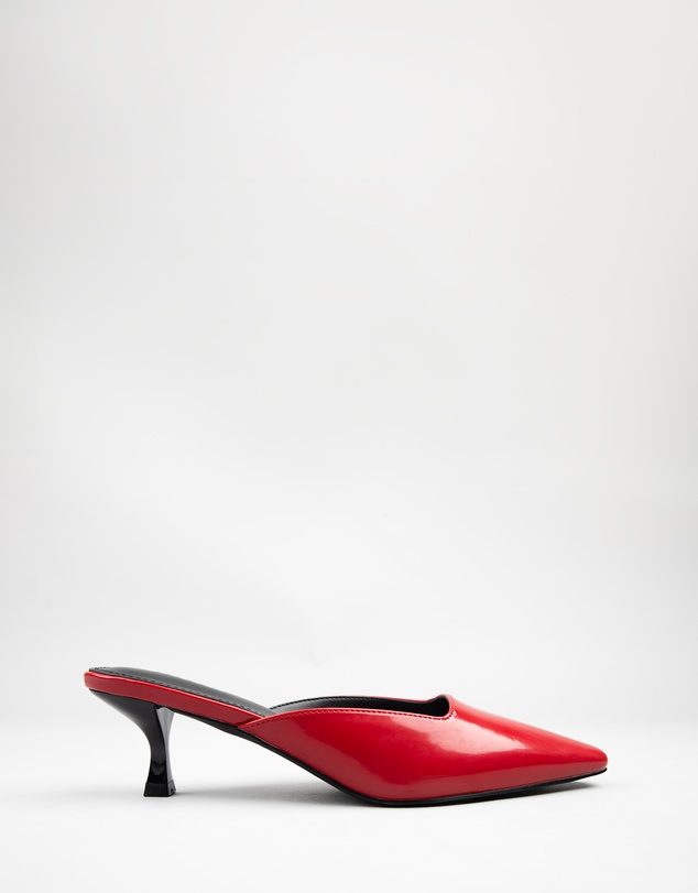 RAID - Aarna kitten heeled mules in Red