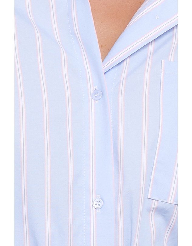 Petal & Pup - Harlan Long Sleeve Midi Dress - Blue Pink Stripe