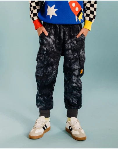 Rock Your Kid - Rock Out Cargo Track Pants in Space Grey