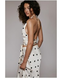 Bardot - Phoebe Satin Halter Tie Top