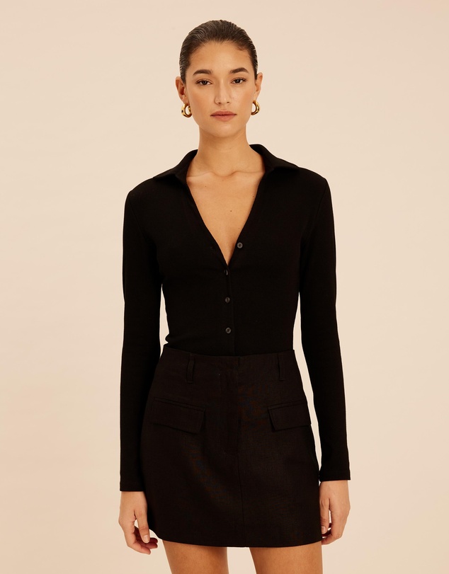 AERE - Tess Button Through Top