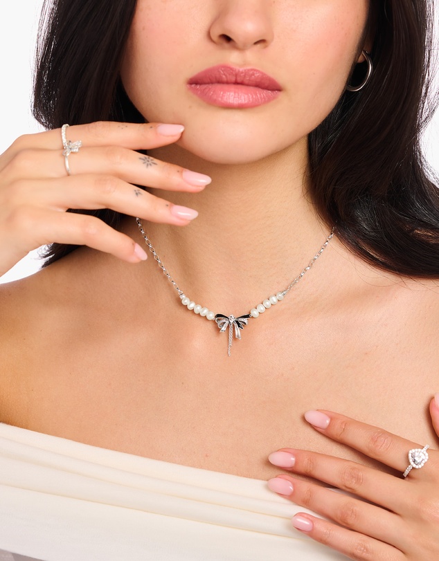THOMAS SABO - Romance bow necklace with freshwater pearls
