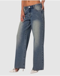 EDIKTED - Magda Low Rise Acid Wash Jeans