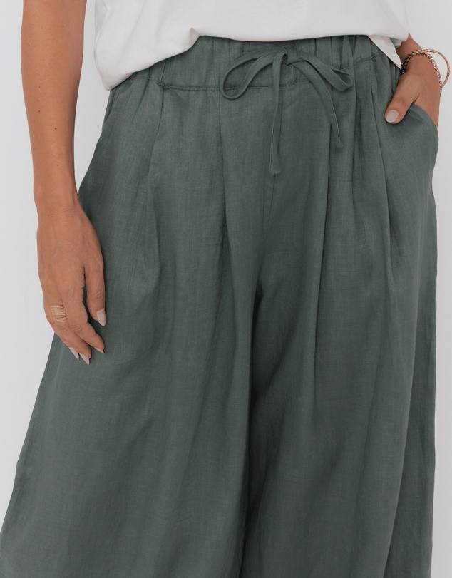 ALEXANDRA - Teri Pants Dusty Green