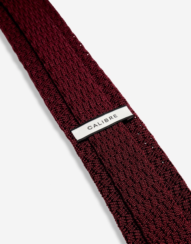 Calibre - Zig Zag Silk Knitted Tie Wine