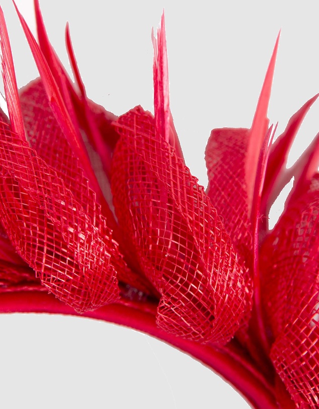 Max Alexander - Red Sinamay Fascinator Headband