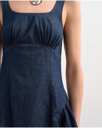 TOPSHOP - Eva Denim Peplum Hem Mini Dress