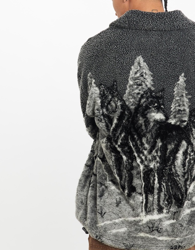 Vintage by The Real Deal - Pre Loved - Vintage All Over Print Wolf Wildlife Fleece Jacket