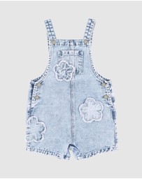 Fox & Finch - Grow Wild Flower Applique Denim Overall - Kids