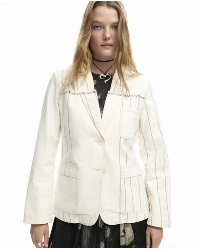 Desigual - Asymmetric striped blazer