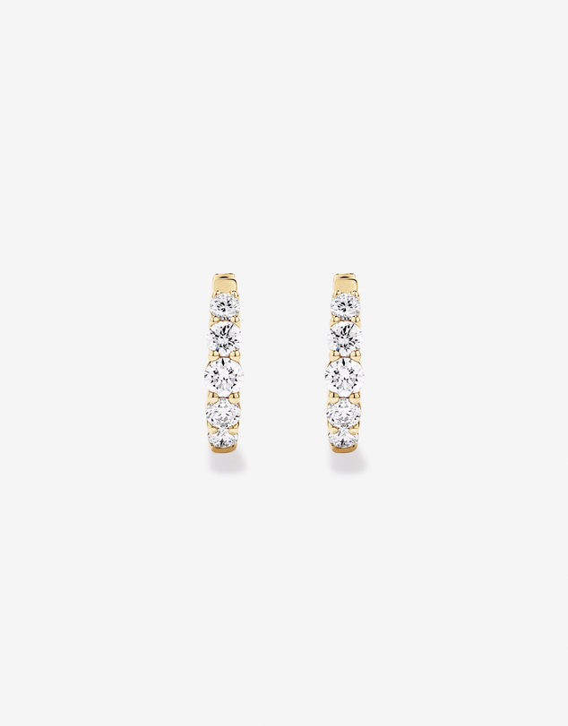 Michael Hill - 1.00 Carat TW Laboratory-Grown Diamond Hoop Huggie Earrings in 10kt Yellow Gold
