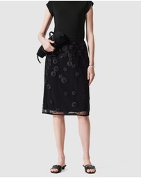 & Other Stories - Floral-Appliqué Mesh Midi Skirt